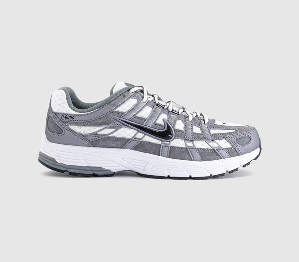 Nike P-6000 Trainers White Black Metallic Cool Grey Cool Grey