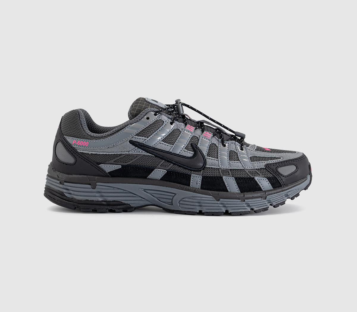 Nike P-6000 Trainers Meduim Ash Black Iron Grey Hyper Pink