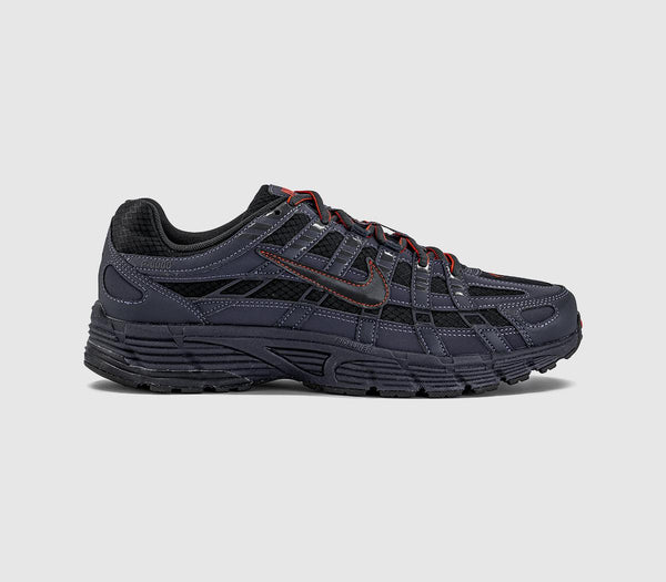 Nike P-6000 Trainers Off Noir Lt Crimson Grid Iron Black