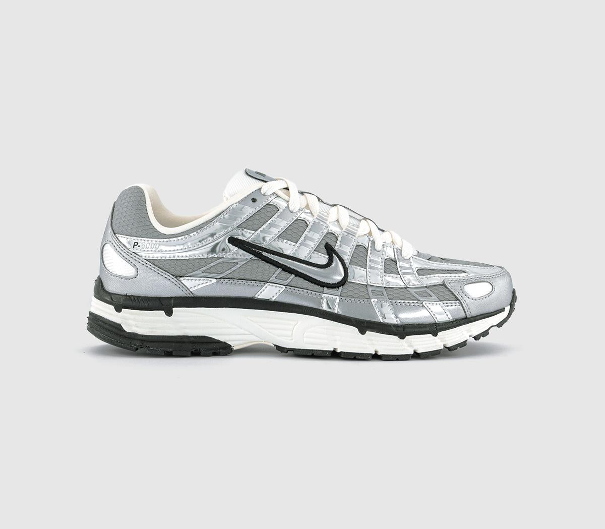 Odd Sizes -  Nike P6000 Trainers Metallic Silver Metallic Silver Sail - UK Sizes Right 5/Left 6