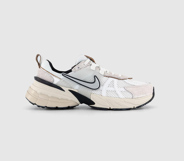 Nike V2K Run Trainers Summit White Chrome White Light Orewood Brown