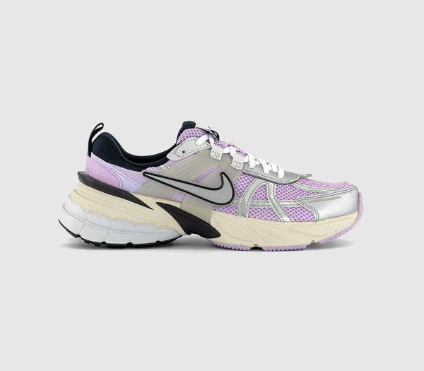  Nike V2K Run Trainers Doll Metallic Silver Black Barely Grape Uk Size 5