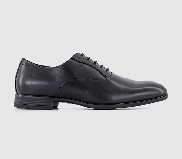 Mens Office Moreton Embossed Detail Oxford Shoes Black Leather