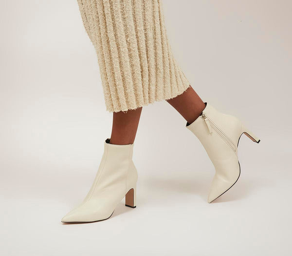 Womens Office Adele Slim Heel Ankle Boots Off White