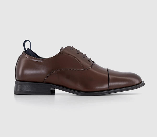 Mens Office Mason Neoprene Detail Comfort Oxford Shoes Chocolate