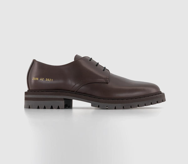 Mens Common Projects Officers Derby Brown Leather