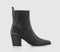 Odd Sizes - Womens Office Anika Western Ankle Boots Black Leather - UK Sizes Right 5/Left 6