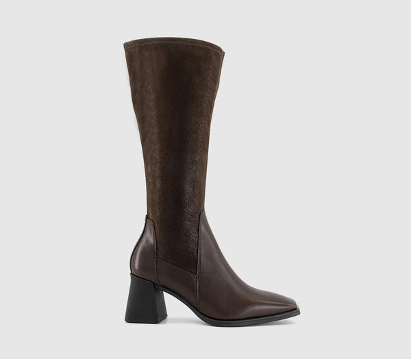 Womens Vagabond Shoemakers Hedda Tall Stretch Boots Chocolate Leather