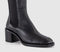 Womens Office Kendall Chelsea Mid Heel Knee Boots Black Leather