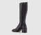 Womens Office Kendall Chelsea Mid Heel Knee Boots Black Leather