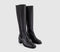 Womens Office Kendall Chelsea Mid Heel Knee Boots Black Leather