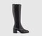 Womens Office Kendall Chelsea Mid Heel Knee Boots Black Leather