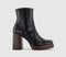 Womens OFFICE Arlo Heeled Platform Boots Shiny Black Leather - OFFCUTS SHOES by OFFICE