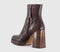 Womens OFFICE Arlo Heeled Platforms Boots Dark Choc Leather