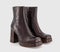 Womens OFFICE Arlo Heeled Platforms Boots Dark Choc Leather