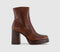 Womens OFFICE Arlo Heeled Platform Boots New Choc Brown Leather - OFFCUTS SHOES by OFFICE