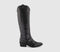 Womens Office Kezia Heeled Western Knee Boots Black Leather