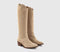 Womens OFFICE Kezia Heeled Western Knee Boots Beige Suede