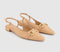 Womens Office Fruity Pointed Trim Sling Backs Camel