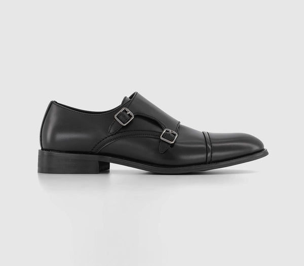 Mens Office Milbourne Double Strap Monk Shoes Black
