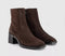 Womens OFFICE Annabella Square Toe Leather Block Heel Boots Brown Suede