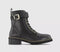 Womens Office Alibi Chain Detail Lace Up Boots Black Leather