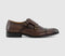 Mens Office Mitre Double Strap Toecap Monk Brown Leather