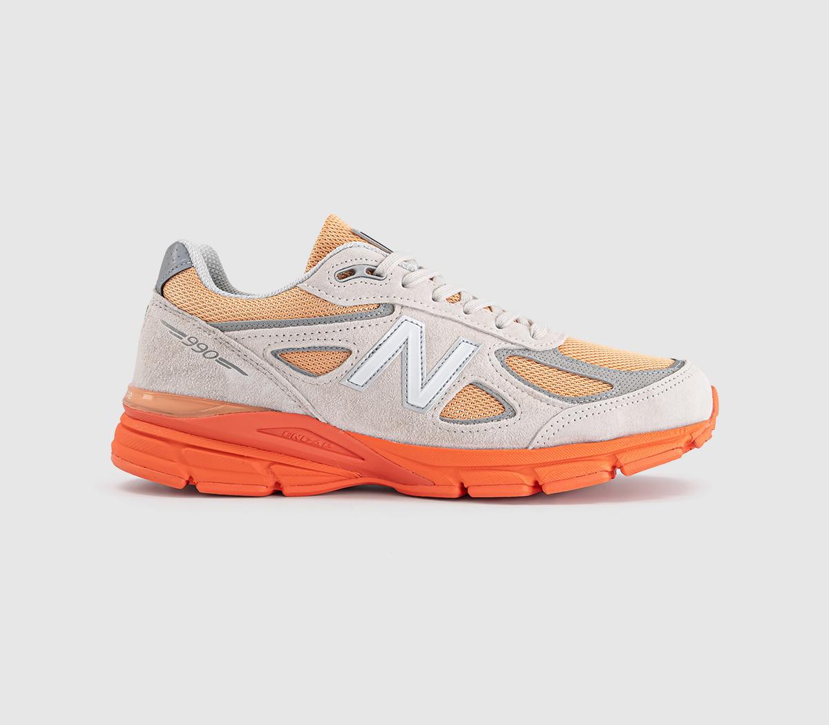 New Balance 990v4 Made in USA Trainers Moonbeam Orange