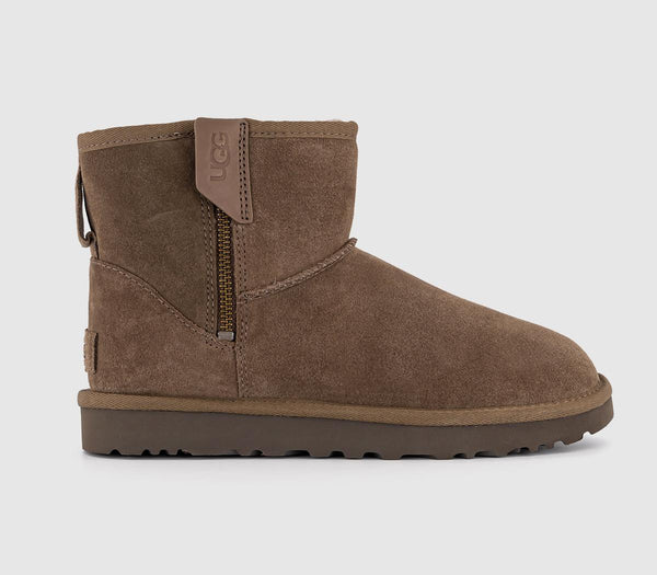 Womens UGG Classic Mini Bailey Zip Hickory