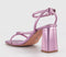 Womens Office History Embellished High Heel Sandals Pink Metallic