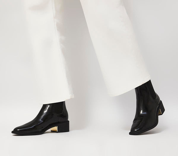 Womens Office Adaline Heel Detail Cheslea Boots Black
