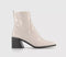 Womens Office Aspire Low Block Heel Ankle Boots Patent Off White