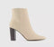 Womens Office Adore Stack Heel Ankle Boots Off White