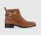 Womens Office Abloom Trim Detail Ankle Boots Tan Leather Uk Size 6