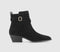 Womens Office Arcade Strap Detail Pointed Toe Ankle Boots Black Suede Uk Size 8