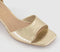 Womens Office Minimal Two Part Block Heel Sandals Gold