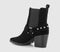 Womens Office Albion Harness Western Boots Black Suede