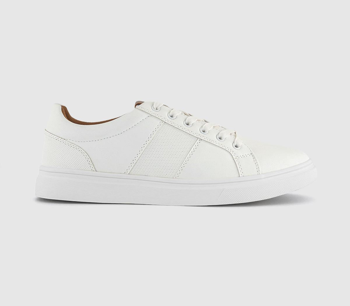 OFFICE Conor Tonal Stripe Trainers New White