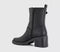 Womens OFFICE Affinity Cleated Sole Buckle Platform Boots Black Leather