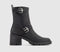 Womens OFFICE Affinity Cleated Sole Buckle Platform Boots Black Leather