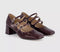 Womens OFFICE Marvellous Triple Stap Mary Jane Block Heels Berry