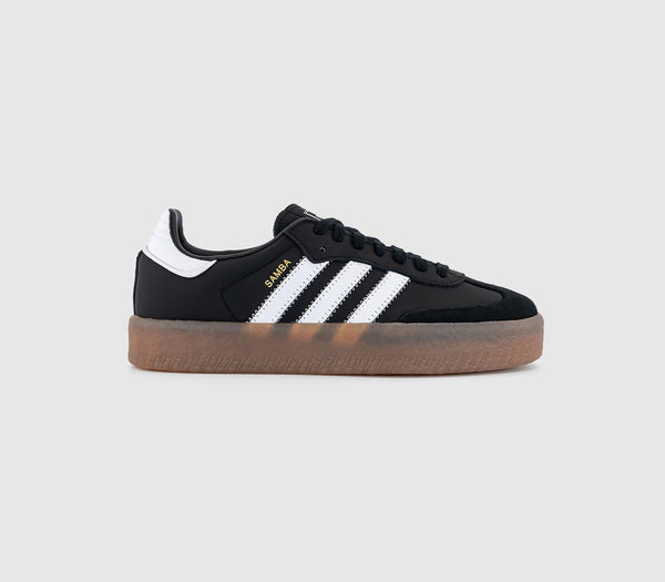 adidas Sambae Trainers Black White Gold Metallic