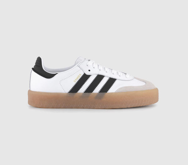 adidas Sambae Trainers White Core Black Gold Metallic UK Size 4