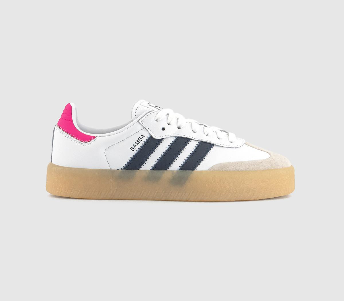  adidas Sambae Trainers White Night Indigo Pink Gum Uk Size 6