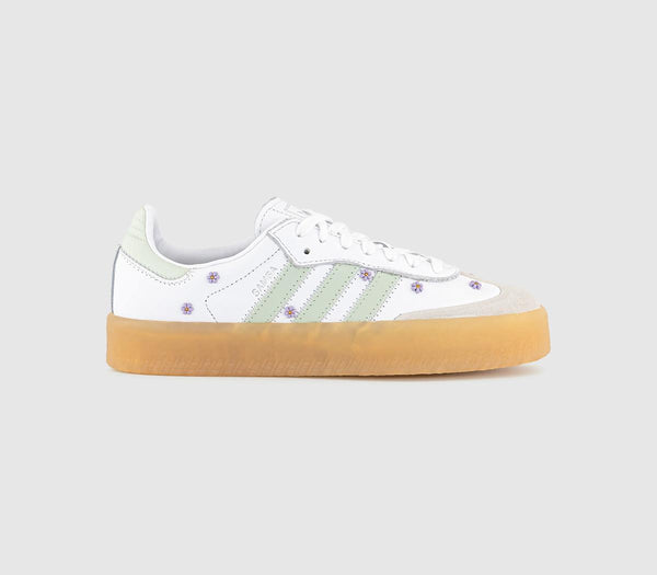  adidas Sambae Trainers White Linen Green Gum Uk Size 5
