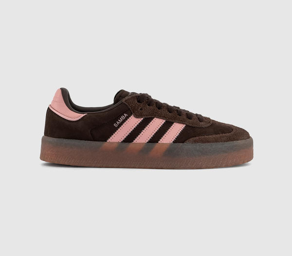  adidas Sambae Trainers Dark Brown Wonder Mauve Gum Uk Size 8