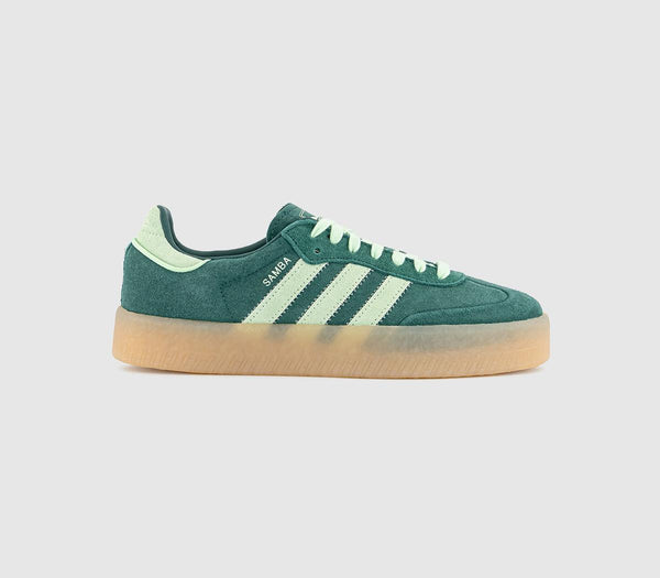  adidas Sambae Trainers Dark Green Lime Green Gum Uk Size 9