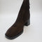 Womens OFFICE Annabella Square Toe Leather Block Heel Boots Brown Suede UK Size 6