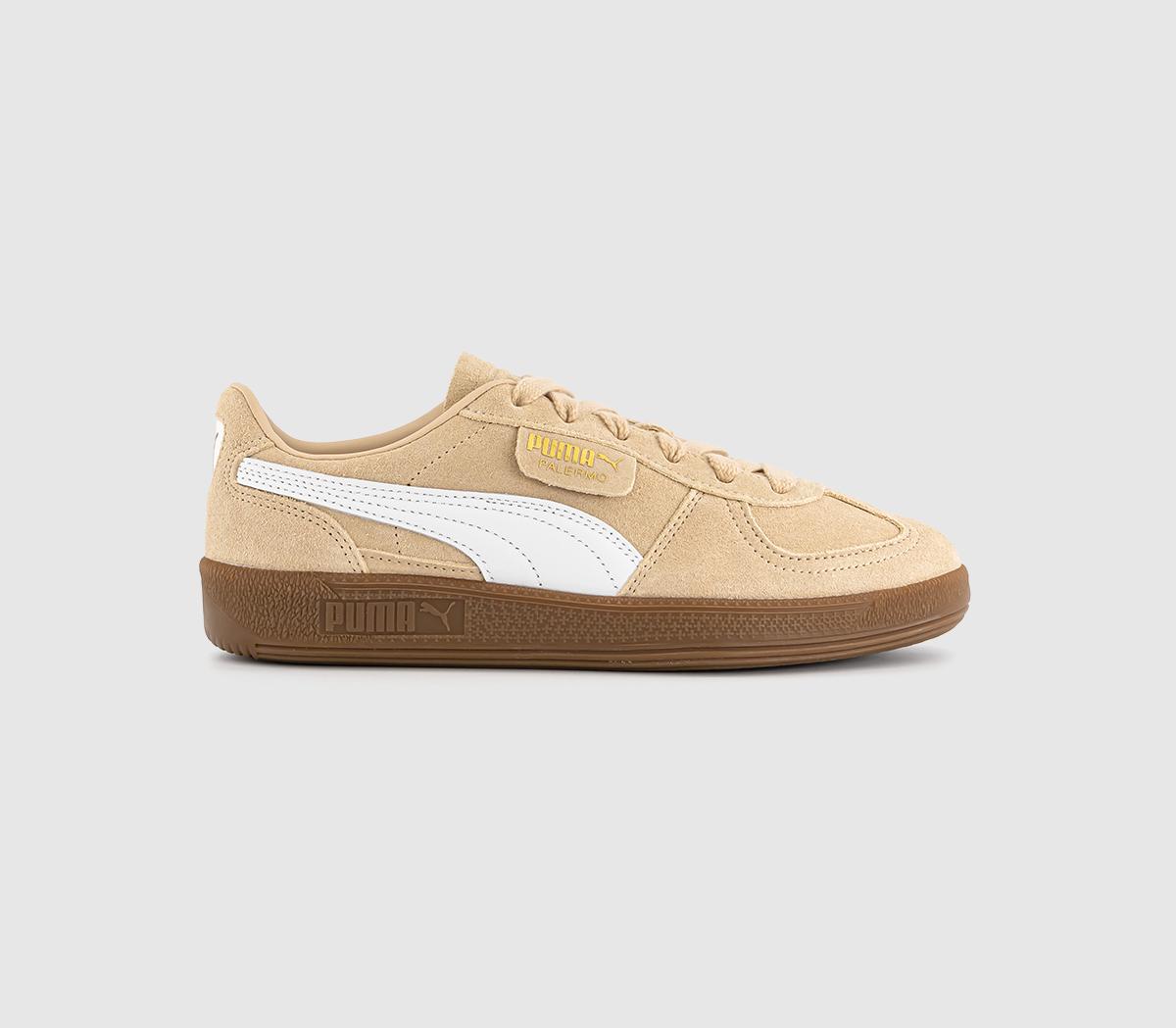 PUMA Palermo Trainers Light Sand Puma White UK Size 4.5