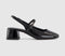 Womens Office Mollie Slingback Block Heels Black Patent